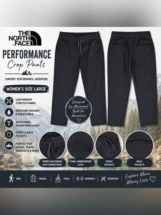 The North Face Pants - The North Face Women’s Black Performance Crop Pants Size Large
